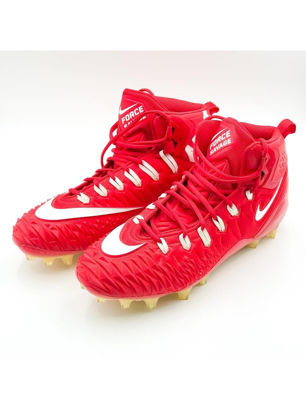 Nike Force Savage Pro 2 Cleats University Red Athletic Football Shoes M Size 14
